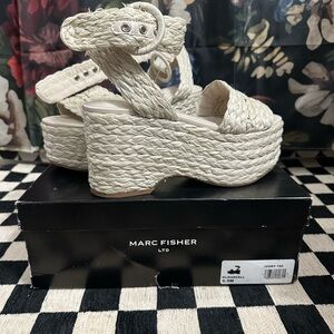 Marc Fisher Women's Ivory Espadrille Wedges